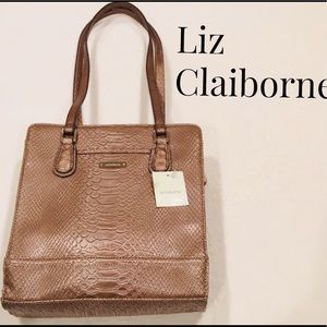 Liz Claiborne Faux Reptile Shoulder Bag